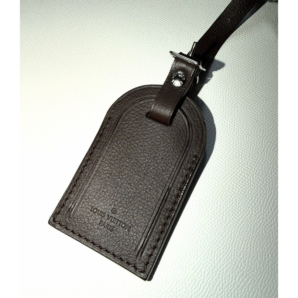 Louis Vuitton Paris Leather Tag Brown w/ N Initial Silver Tone Buckle